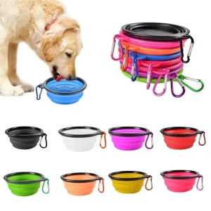Collapsible Travel Silicone Pet Food Water Bowl Outdoor