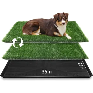 Large Dog Grass Pad w/Tray - 35"x23"  2-Pack Replacement