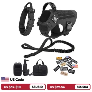 Military Tactical Dog Harness w/ Accessories