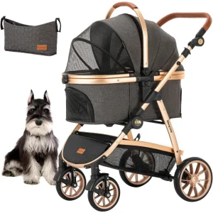 Luxury Pet Stroller 3 in 1 w/ Detachable Carrier